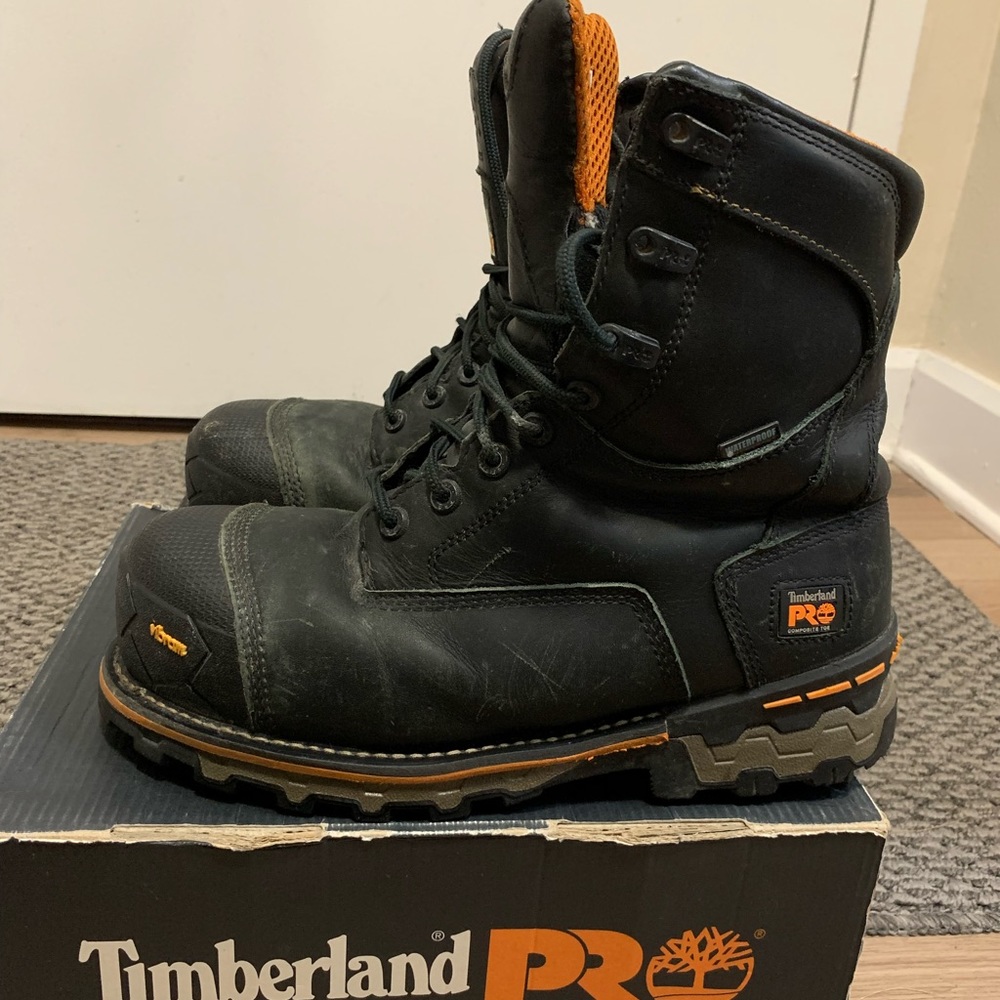Timberland pro Boondock 8 inch waterproof insulated comp toe work boots , size 9